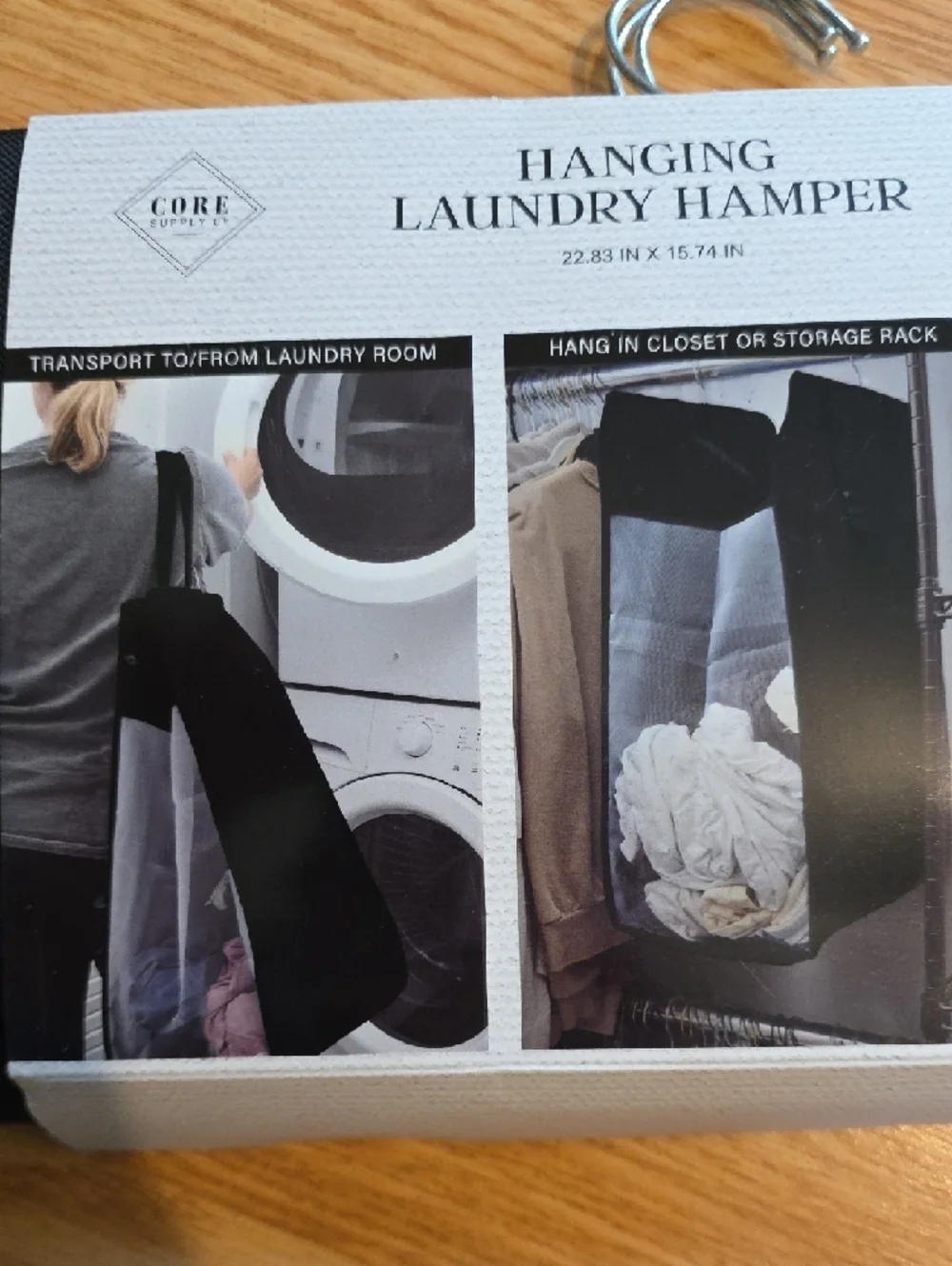 Hanging Laundry Hamper - Black by